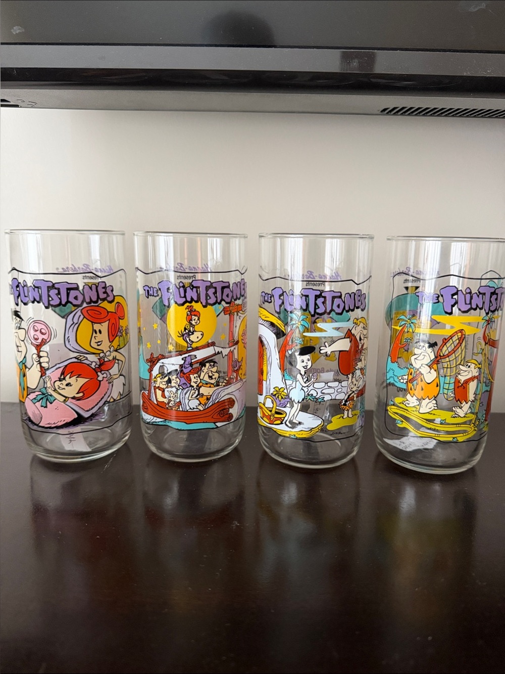 The Flintstones Collectible Glass Tumbler - Colorful Cartoon Set